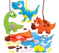 Baker Ross FE116 Kits de Decoración de Costura de Dinosaurios - Paquete de 3, juego de costura para niños, actividades creativas para niños, proyecto ideal de artes y manualidades