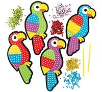 Baker Ross FE185 Kits Arte de Lentejuelas Papagayo - Paquete de 4, haz tu propio juego de arte para niños, actividades creativas para niños, decora tu propio proyecto de manualidades y artes