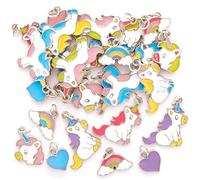 Baker Ross FE260 Dije de Animales de Unicornio - Paquete de 30, perfecto para actividades de fabricación de joyas para niños, actividades de arte con abalorios o manualidades para fiestas