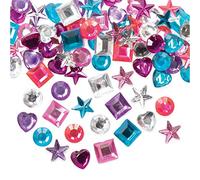 Baker Ross FE270 - Joyas acrílicas autoadhesivas de princesa, 200 unidades, suministros para hacer tarjetas, adornos para manualidades, suministros para niños