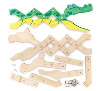 Baker Ross FE279 Kits de Marionetas Extensibles de Madera Animales de la Jungla - Paquete de 3, marionetas para que los niños puedan crear y decorar