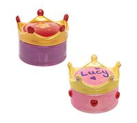 Baker Ross FE285 Cajas de Cerámica Corona de Princesa - Paquete de 3, Joyero de almacenamiento artesanal para que los niños decoren