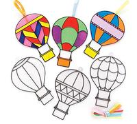 Baker Ross FE360 Decoraciones Atrapasol Globos Aerostáticos - Paquete de 10, Efecto de vitral para que los niños decoren y exhiban para actividades artísticas o manualidades cristianas
