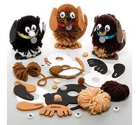 Baker Ross FE365 Kits de Manualidades con Pompones Perro - Paquete de 3, arte infantil Haz tu propio pompón esponjoso