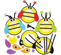 Baker Ross FE372 Kit de Tejido Abejas - Paquete de 5, para proyectos de arte y manualidades para niños