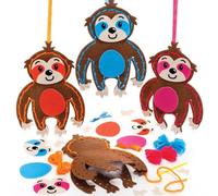 Baker Ross FE427 Kits de Decoración de Costura de Perezoso - Paquete de 3, juego de costura para niños, actividades creativas para niños, proyecto ideal de artes y manualidades