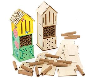 Baker Ross FE508 Kits Hotel de Madera para Insectos - Paquete de 2, actividades de artesanía en madera para pintar y decorar para niños, manualidades o proyectos de jardín