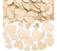 Baker Ross FE533 Corazones de Madera - Paquete de 180, manualidades en madera para que los niños diseñen, pinten, decoren y luego utilicen para adornos o manualidades con tarjetas