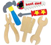 Baker Ross FE551 Decoraciones Artesanales Herramienta de Madera - Paquete de 10, Decora tus propias formas de madera, Haz las tuyas propias para niños,