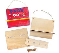 Baker Ross FE552 Kits de Almacenamiento de Madera de Herramientas - Paquete de 3, Caja de herramientas de madera para que los niños decoren y personalicen
