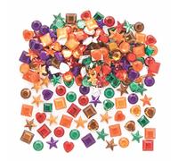 Baker Ross FE628 Gemas Acrílicas Autoadhesivas de Otoño - Paquete de 200, Suministros para Hacer Tarjetas, Adornos para Manualidades, Suministros para Manualidades para Niños