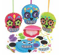 Baker Ross FE728 Kit de Costura para el Día de los Muertos - Paquete de 3, Juego de Costura para Niños, Actividades Creativas para Niños
