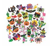 Baker Ross FE734 Pegatinas de espuma de Halloween - Paquete de 200, Pegatinas para Niños, Ideal para Proyectos de Arte y manualidades para Niños