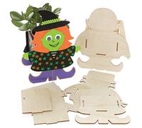 Baker Ross FE750 Kits Macetas de Madera de Halloween - Paquete de 3, Haz tu Propia Maceta, Macetas para que los Niños Decoren, Actividades Creativas para Niños