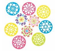 Baker Ross FE763 Plantilla de dibujo infantil Rangoli - Paquete de 8, Plantillas infantiles lavables, Actividades de manualidades para niños