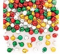 Baker Ross FE799 - Campanas pequeñas de Navidad para manualidades, paquete de 120, cascabeles de colores surtidos para decoraciones de arte y manualidades, suministros de manualidades de Navidad para