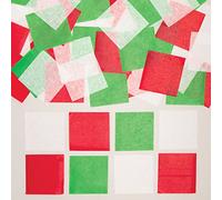 Baker Ross FE804 Mini Cuadrados de Papel de Seda de Navidad - Paquete de 3000, Suministros de Ate y Manualidades Creativas para Niños, Ideal para Actividades de Manualidades, Collages y Exhibiciones