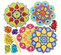 Baker Ross FE840 Kits Arte de Lentejuelas Rangoli - Paquete de 4, Actividades Creativas para Niños, Decora tu Propio Proyecto de Manualidades y Artes
