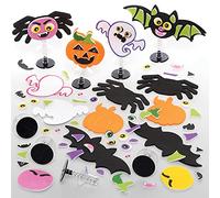 Baker Ross FE849 Kit de Juguete de Salto de Halloween - Paquete de 8, Actividades de Artesanía de Espuma para que los Niños las Ensamblen, Decoren y Exhiban, Ideal como Regalo para Niños Creativos