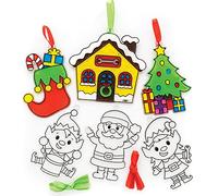 Baker Ross FE860 Decoraciones Atrapasol Oficina de Papá Noel - Paquete de 10, Atrapasol para Niños para Decorar y Exhibir, Haz tus propias Decoraciones de Jardín