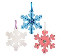 Baker Ross FE866 Decoraciones de Cerámica Copos de Nieve - Paquete de 5, Haz tus Propias Decoraciones, Adornos Navideños, Proyecto Ideal de Manualidades para que los Niños Decoren