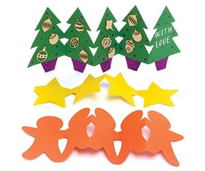 Baker Ross FE869 Tarjetas de Navidad Concertina en Blanco - Paquete de 10, Espacios en Blanco para Hacer Tarjetas, haz tus Propias Tarjetas Navideñas, Ideales para Proyectos de Manualidades para Niños