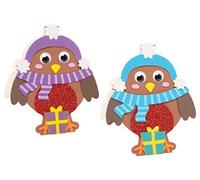 Baker Ross FE874 Kit de Tarjetas de Navidad Petirrojo - Paquete de 6, Haz tus Propias Tarjetas Navideñas, Ideales para Proyectos de Manualidades para Niños