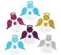 Baker Ross FE924 Pegatinas de Espuma con Purpurina de Angel - Paquete de 100, Pegatinas infantiles, Ideales para Proyectos de Arte y Manualidades para Niños