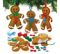 Baker Ross FE938 Kits de Decoración de Costura de Pan de Jengibre - Paquete de 3, Juego de Costura para Niños, Actividades Creativas para Niños, Proyecto Ideal de Artes y Manualidades