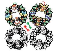 Baker Ross FE940 Guirlandas de Navidad para Colorear - Paquete de 8, Haz tus Propias Guirlandas, Proyecto Ideal de Manualidades Navideñas, Manualidades Navideñas para Niños
