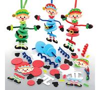 Baker Ross FE964 Kits de Apilamiento de Elfos Navideños - Paquete de 6, Actividades de Manualidades para los Niños, Proyecto Ideal de Manualidades Navideñas