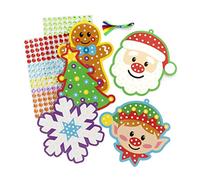 Baker Ross FE965 Kits de Pompones Elfo Navideño - Paquete de 3, Decoraciones para Niños, Actividades Creativas para Niños, Proyecto Ideal de Manualidades Navideñas