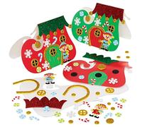 Baker Ross FE968 Kits de Tarjetas de Bota de Elfo Navideño - Paquete de 6, Haz tus Propias Tarjetas Navideñas, Ideales para Proyectos de Manualidades para Niños