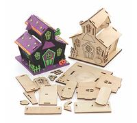 Baker Ross FE998 Kits de Platos para Manualidades de Navidad - Paquete de 4, Decoraciones de Navidad para Niños, Manualidades de Navidad para los Niños