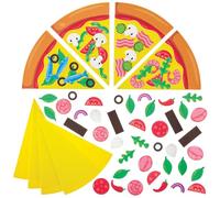 Baker Ross FN043 Pizza Mix & Match Magnet Kits - Pack de 8, Kits de manualidades de decoración para niños