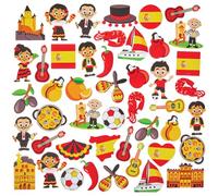 Baker Ross FN047 Pegatinas de España - Pack de 150, Pegatinas de España para manualidades y tarjetas infantiles