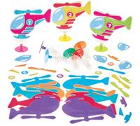 Baker Ross FN076 Helicopter Jump-up Kits - Lote de 8, Kit de manualidades para niños