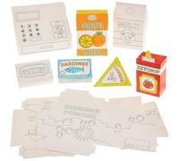 Baker Ross FN089 Tienda de supermercado 3D para colorear - Pack de 11, Tienda de juguete para niños, Tienda de comestibles para niños