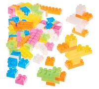 Baker Ross FN100 Ladrillos de construcción - Paquete de 250, Bloques de construcción de colores para niños, Ladrillos de construcción para la creatividad