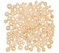 Baker Ross FN123 Cuentas de Madera - Paquete de 220, Accesorios de Bisutería Rústica para Niños, Pulseras de la Amistad
