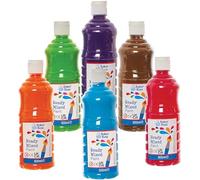 Baker Ross FN164 Pinturas Preparadas Pack B - Pack de 6, Botellas de Pintura, Pintura para Niños