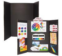 Baker Ross FN200 Tableros de Presentación Negros - Pack de 4, Para exponer proyectos de mesa y presentaciones