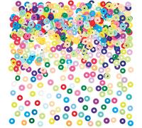 Baker Ross FN220 Cuentas planas de colores - Paquete de 3600, Accesorios de bisutería de polímero para niños, Pulseras de la amistad