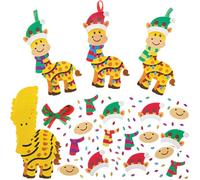 Baker Ross FN324 Luces de Navidad Jirafa - Pack de 8, Manualidades navideñas para niños, Decoración navideña