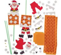 Baker Ross FN329 Kit de marionetas de Papá Noel - Pack de 4, Manualidades de Navidad para niños