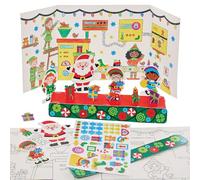 Baker Ross FN332 Taller de Papá Noel 3D - Pack de 2, Manualidades navideñas, Entretenimiento navideño para niños