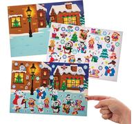 Baker Ross FN335 Escenas navideñas con animales- Pack de 4, Manualidades de Navidad para niños