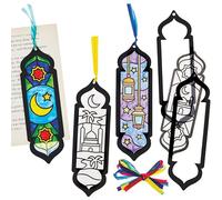 Baker Ross FN362 Kits de marcapáginas para colorear Ramadán - Pack de 10, Kits de manualidades Ramadán, Creación de marcapáginas para niños