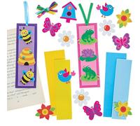 Baker Ross FN384 Kit de marcapáginas de primavera - Pack de 6, Creación de marcapáginas para niños, Manualidades para el Día Mundial del Libro