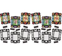 Baker Ross FN401 Imanes para colorear con marco de fotos - Pack de 12, Arte de terciopelo para colorear para niños, Manualidades con imanes para nevera (Paquete de 2)